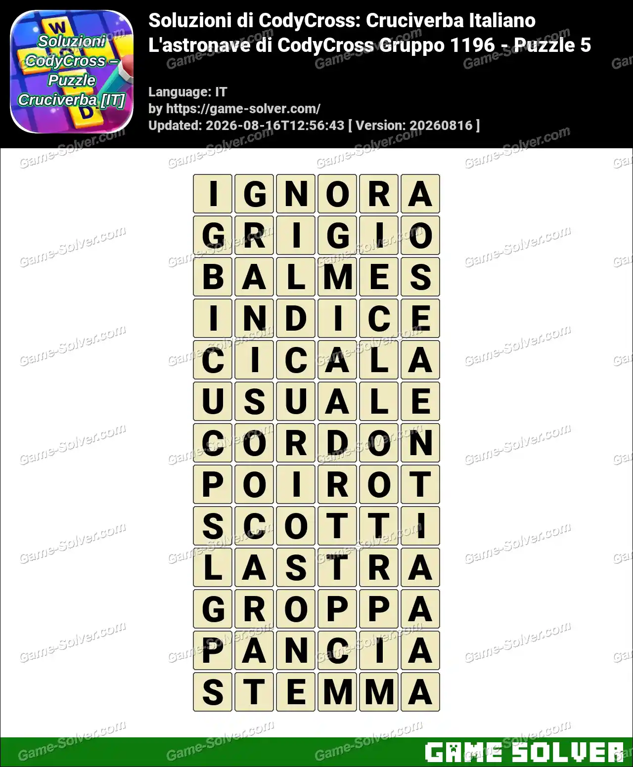 Soluzioni di CodyCross: Cruciverba Italiano L’astronave di CodyCross Gruppo 1196 – Puzzle 5